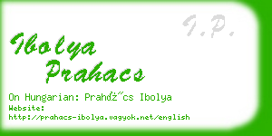 ibolya prahacs business card